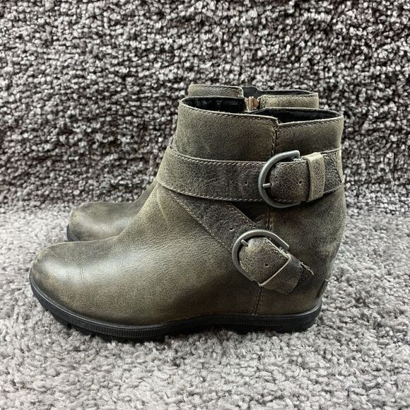 Sorel Boots Womens 7.5 Joan of Artic Wedge II Ankle Bootie Gray Wedge NL3360-052 - Picture 1 of 8